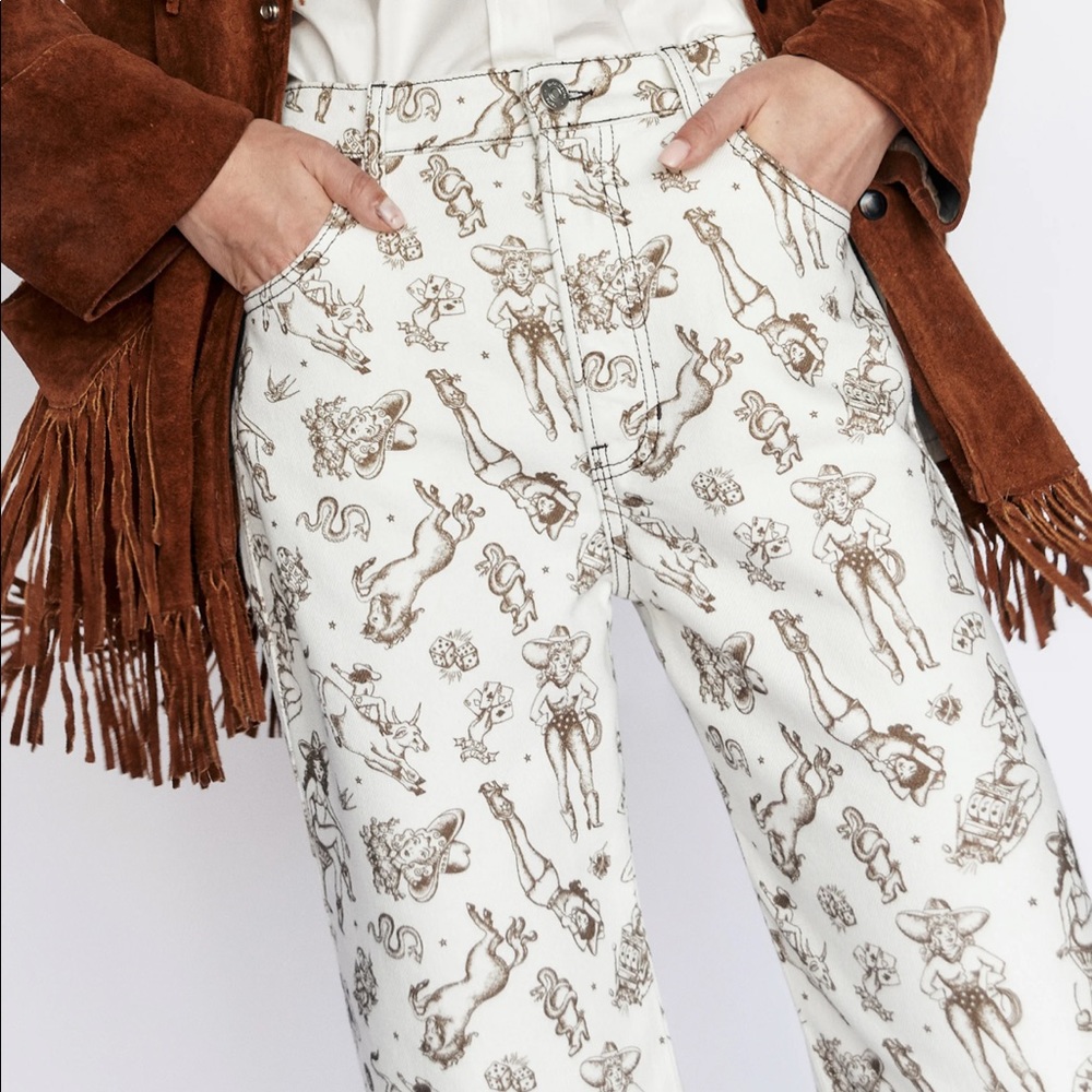 Reformation Cowboy High Rise Straight Jeans - Viva Las Vegas